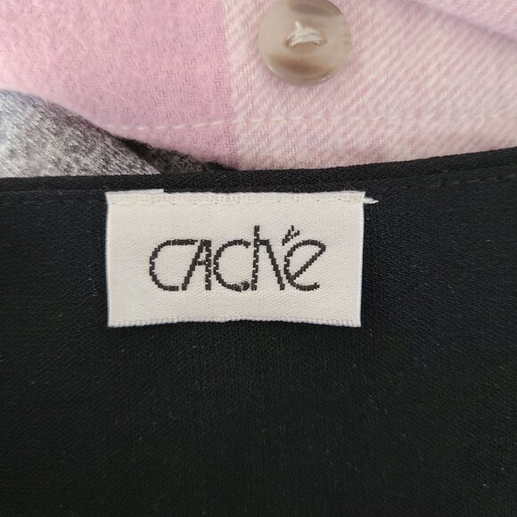 VTG Cache US Women's Size 0 Open Pleated Mini Skirt Black Lightweight Y2K - Picture 6 of 9